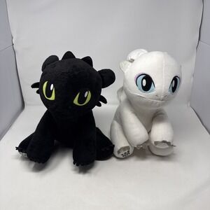 Build A Bear BAB Plush Toothless & Light Fury How To Train Your Dragon Large 15"